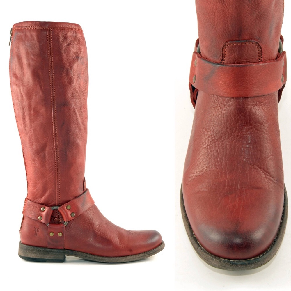 Frye Phillip Harness Tall Boots - Rust